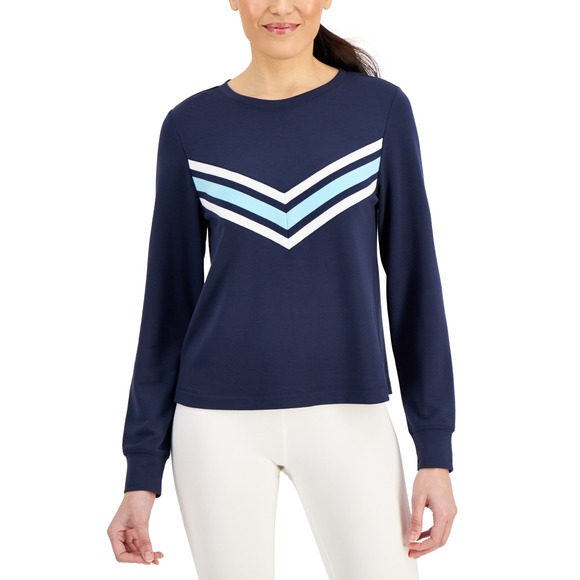 ID Ideology Women's‎ Blue Active Chevron Top Size L - Picture 1 of 6